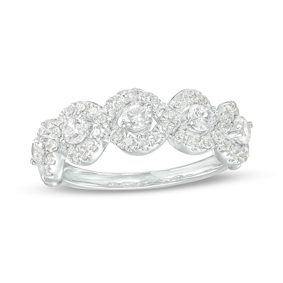 Previously Owned - 1 CT. T.w. Diamond Five Stone Twist Ring in 10K White Gold