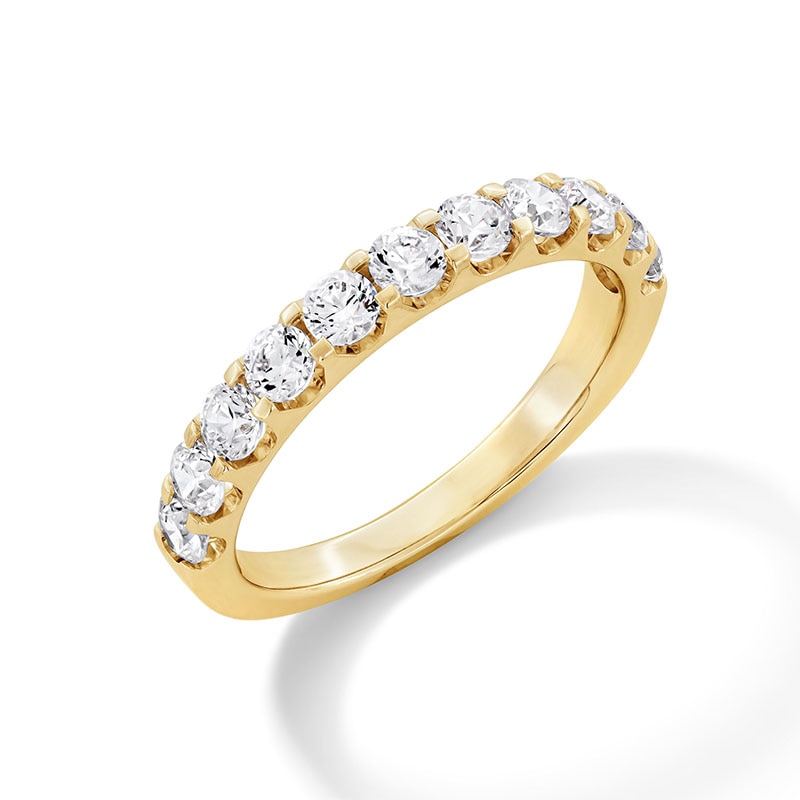 Main Image 3 of Previously Owned - 1 CT. T.W. Diamond Eleven Stone Anniversary Band in 14K Gold