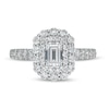 Thumbnail Image 4 of Previously Owned - 1-1/2 CT. T.W. Emerald-Cut Diamond Double Scallop Frame Engagement Ring in 14K White Gold (I/SI2)