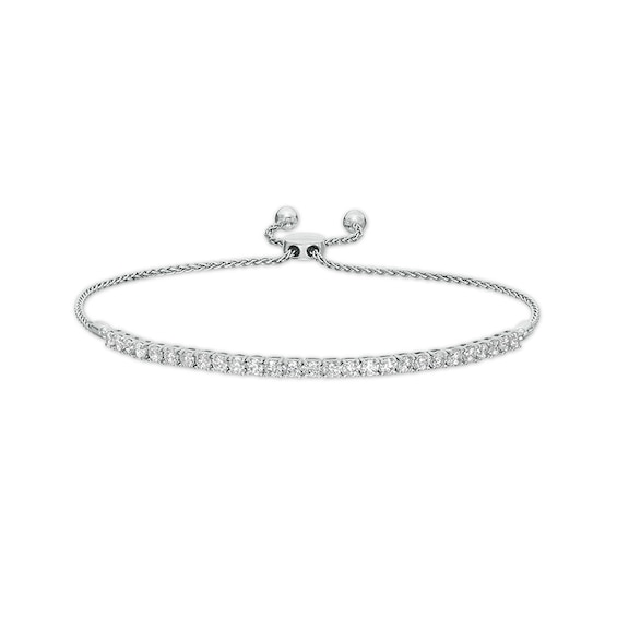 Previously Owned - 1 CT. T.w. Lab-Grown Diamond Tennis-Style Bolo Bracelet in 14K White Gold (F/Si2) - 8.0"
