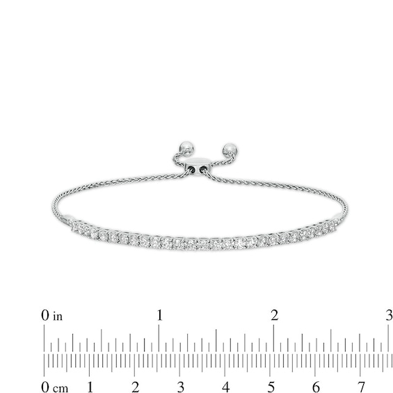Previously Owned - 1 CT. T.w. Lab-Grown Diamond Tennis-Style Bolo Bracelet in 14K White Gold (F/Si2) - 8.0"