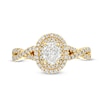 Thumbnail Image 4 of Previously Owned - Celebration Infinite™ 1 CT. T.W. Oval Diamond Double Frame Twist Shank Engagement Ring in 14K Gold