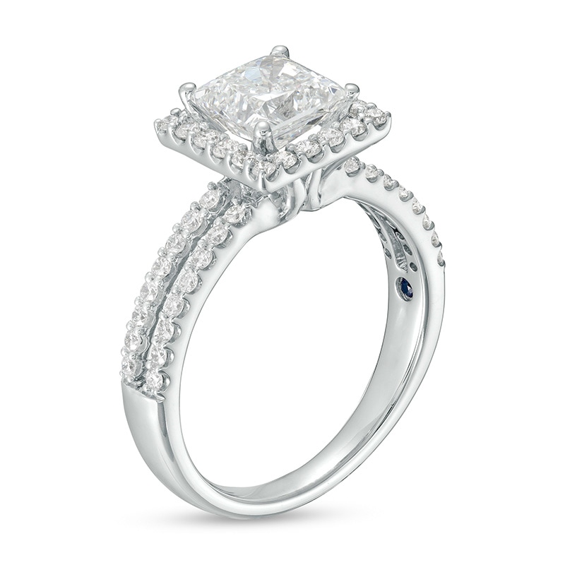 Main Image 3 of Previously Owned - TRUE Lab-Grown Diamonds by Vera Wang Love 2 CT. T.W. Square Frame Engagement Ring in 14K White Gold