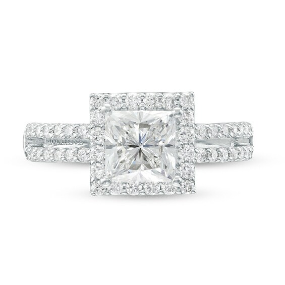 Previously Owned - True Lab-Grown Diamonds by Vera Wang Love 2 CT. T.w. Square Frame Engagement Ring in 14K White Gold