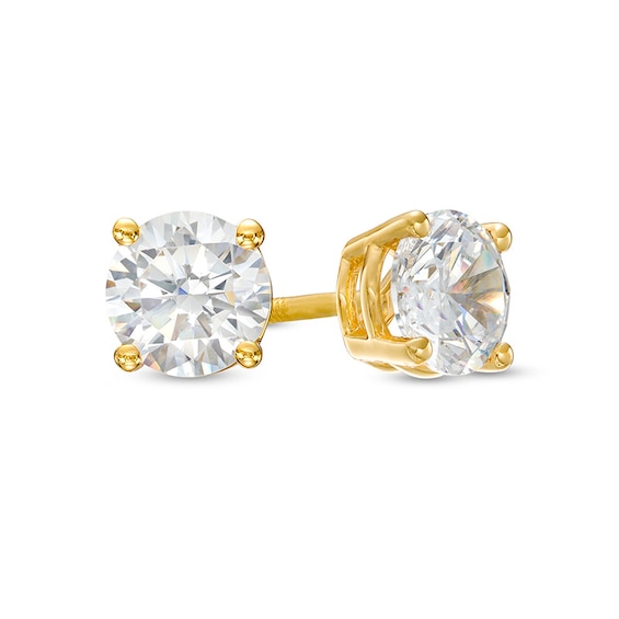 Previously Owned - 1-1/4 CT. T.w. Lab-Grown Diamond Solitaire Stud Earrings in 14K Gold (I/Si2)