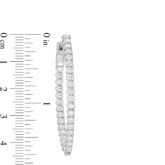 Previously Owned - 3 CT. T.w. Lab-Grown Diamond Pointed Hoop Earrings in 10K White Gold (F/Si2)