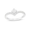 Thumbnail Image 1 of Previously Owned - You're the One™ 3/8 CT. T.W. Lab-Grown Diamond Chevron Engagement Ring in 14K White Gold (F/SI2)