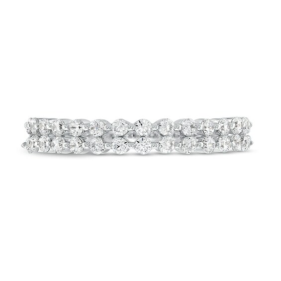 Previously Owned - Kleinfeld® x Peoples 1/2 CT. T.w. Lab-Grown Diamond Double Row Anniversary Band in Platinum (F/Vs2)