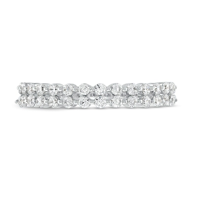 Main Image 4 of Previously Owned - Kleinfeld® x Peoples 1/2 CT. T.W. Lab-Grown Diamond Double Row Anniversary Band in Platinum (F/VS2)