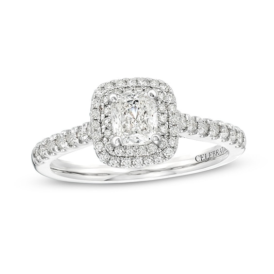 Previously Owned - Celebration Infinite™ 1 CT. T.w. Cushion-Cut Diamond Frame Engagement Ring in 14K White Gold