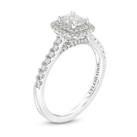 Previously Owned - Celebration Infinite™ 1 CT. T.w. Cushion-Cut Diamond Frame Engagement Ring in 14K White Gold