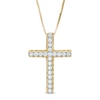 Thumbnail Image 1 of Previously Owned - 1/4 CT. T.W. Diamond Cross Pendant in 10K Gold