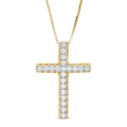 Previously Owned - 1/4 CT. T.W. Diamond Cross Pendant in 10K Gold