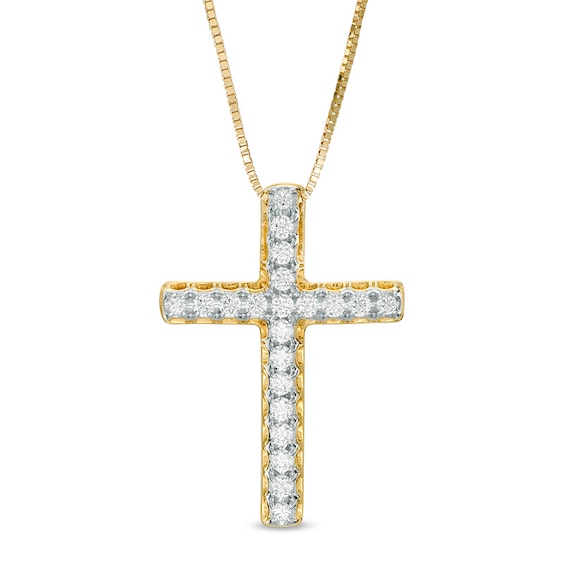 Previously Owned - 1/4 CT. T.w. Diamond Cross Pendant in 10K Gold