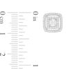 Thumbnail Image 3 of Previously Owned - 1/2 CT. T.W. Princess-Cut Diamond Double Frame Stud Earrings in 10K White Gold