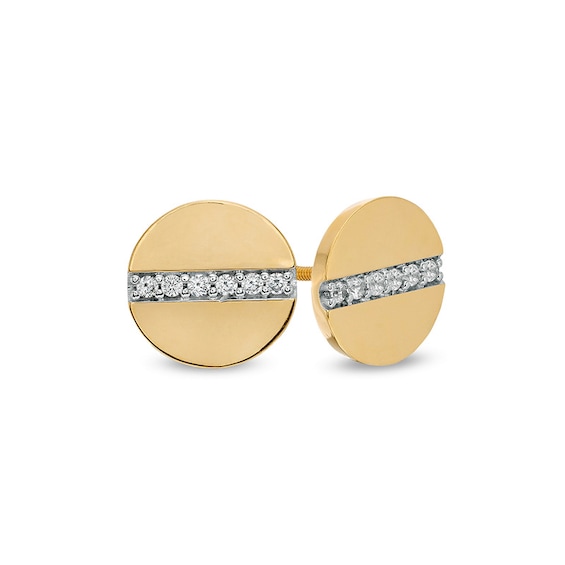Previously Owned - 1/6 CT. T.w. Diamond Slotted Screw Stud Earrings in 10K Gold