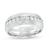 Thumbnail Image 1 of Previously Owned - 1 CT. T.W. Diamond Textured Wedding Band in 10K White Gold