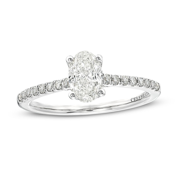 Previously Owned - Celebration Infinite™ 1 CT. T.w. Oval Diamond Solitaire Engagement Ring in 14K White Gold (I/Si2)