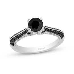 Previously Owned - Enchanted Disney Villains Maleficent 1-1/5 CT. T.W. Black and White Diamond Ring in 14K White Gold