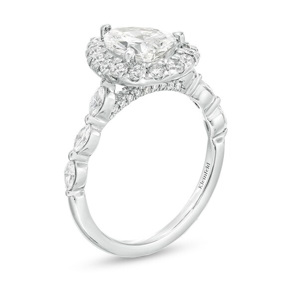 Previously Owned - Kleinfeld® x Peoples 2-1/2 CT. T.w. Pear-Shaped Lab-Grown Diamond Frame Engagement Ring in Platinum
