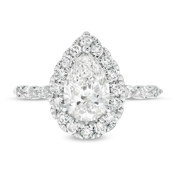 Previously Owned - Kleinfeld® x Peoples 2-1/2 CT. T.w. Pear-Shaped Lab-Grown Diamond Frame Engagement Ring in Platinum