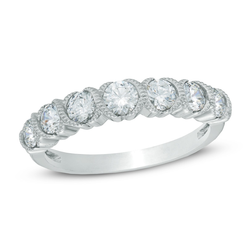 Main Image 1 of Previously Owned - 1/2 CT. T.W. Diamond Seven Stone Anniversary Band in 14K White Gold