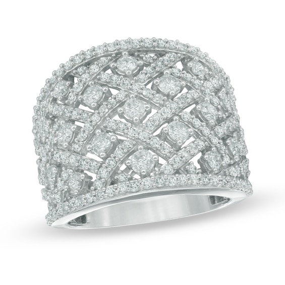 Previously Owned - 2 CT. T.w. Diamond Lattice Ring in 10K White Gold