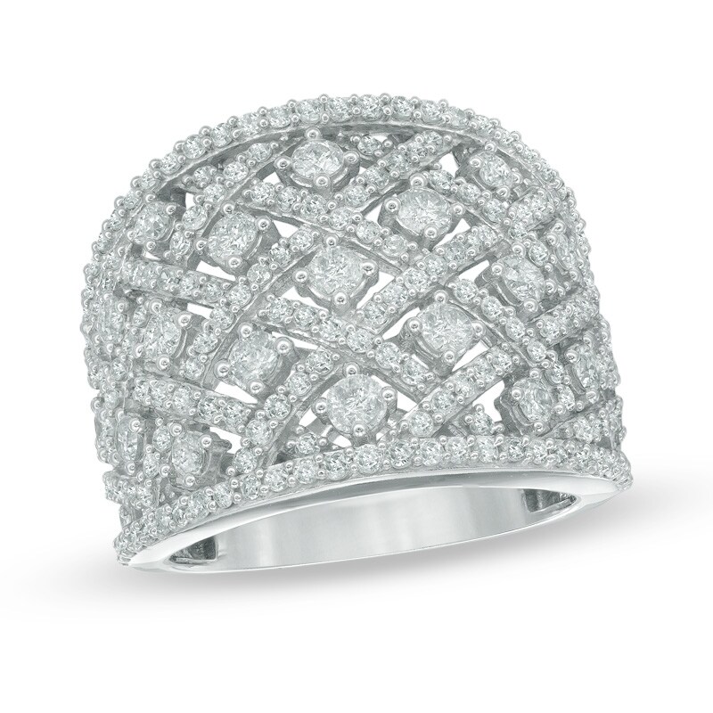 Main Image 1 of Previously Owned - 2 CT. T.W. Diamond Lattice Ring in 10K White Gold