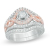 Thumbnail Image 1 of Previously Owned - 1-1/4 CT. T.W. Diamond Braid Bridal Set in 14K Two-Tone Gold