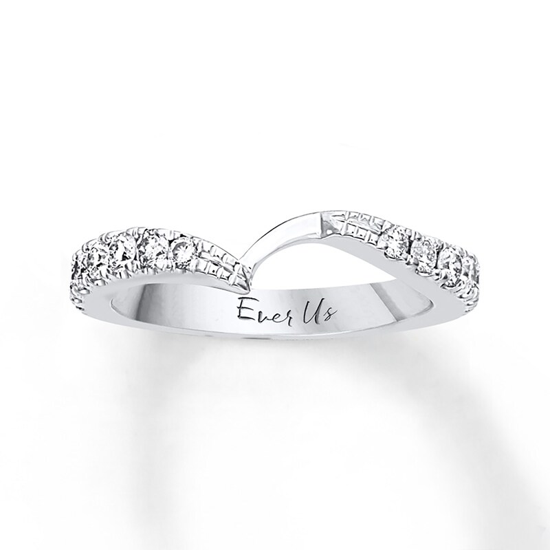 Main Image 1 of Previously Owned - Ever Us™ 5/8 CT. T.W. Diamond Contour Band in 14K White Gold