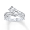 Thumbnail Image 3 of Previously Owned - Ever Us™ 5/8 CT. T.W. Diamond Contour Band in 14K White Gold