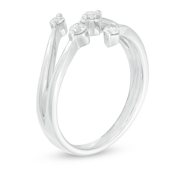 Previously Owned - 1/4 CT. T.w. Diamond Four Stone Bypass Ring in 10K White Gold