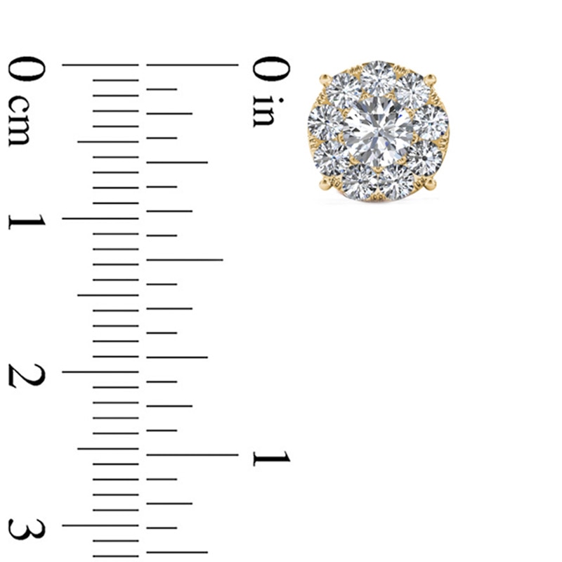 Main Image 2 of Previously Owned - 1-1/5 CT. T.W. Diamond Frame Stud Earrings in 10K Gold