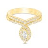 Thumbnail Image 1 of Previously Owned - 1/2 CT. T.W. Marquise Diamond Frame Bridal Set in 10K Gold