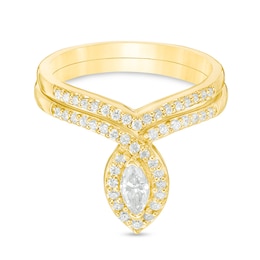 Previously Owned - 1/2 CT. T.W. Marquise Diamond Frame Bridal Set in 10K Gold
