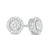 Thumbnail Image 1 of Previously Owned - 1/10 CT. T.W. Diamond Bezel Frame Stud Earrings in Sterling Silver