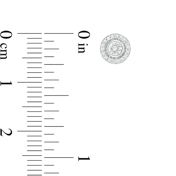 Previously Owned - 1/10 CT. T.w. Diamond Bezel Frame Stud Earrings in Sterling Silver