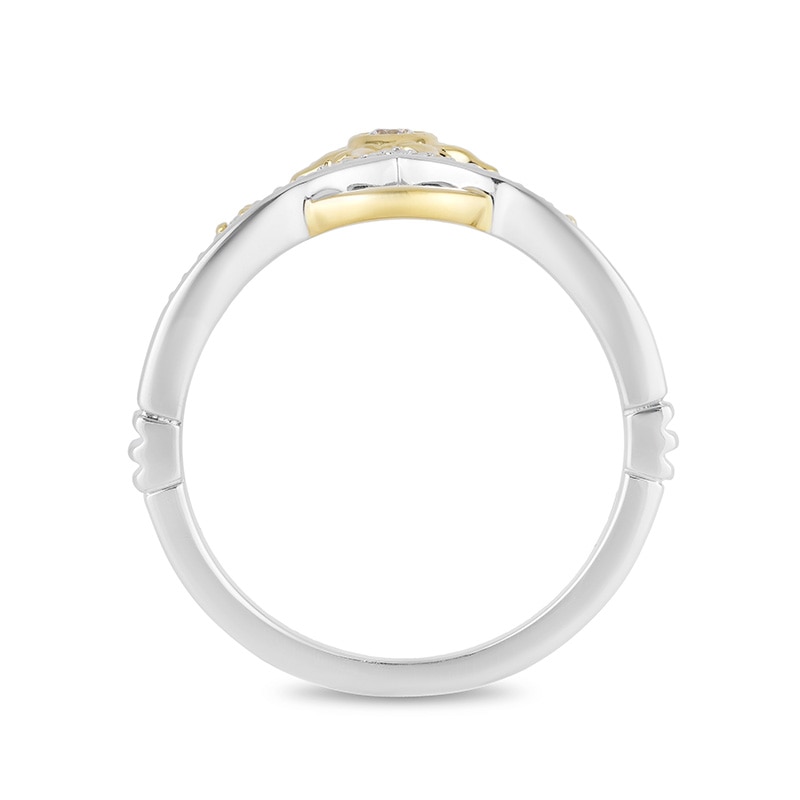 Main Image 3 of Previously Owned - Enchanted Disney Rapunzel 1/10 CT. T.W. Diamond Sun Tiara Ring in Sterling Silver and 10K Gold