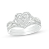 Thumbnail Image 1 of Previously Owned - 1/5 CT. T.W. Diamond Heart Frame Twist Bridal Set in 10K White Gold