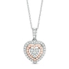 Thumbnail Image 1 of Previously Owned - 1/4 CT. T.W. Diamond Double Frame Heart Pendant in 10K Two-Tone Gold