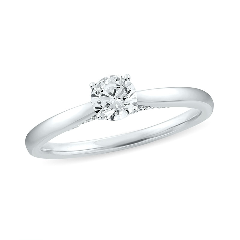 Main Image 1 of Previously Owned - 1/2 CT. T.W. Diamond Solitaire Engagement Ring in 10K White Gold