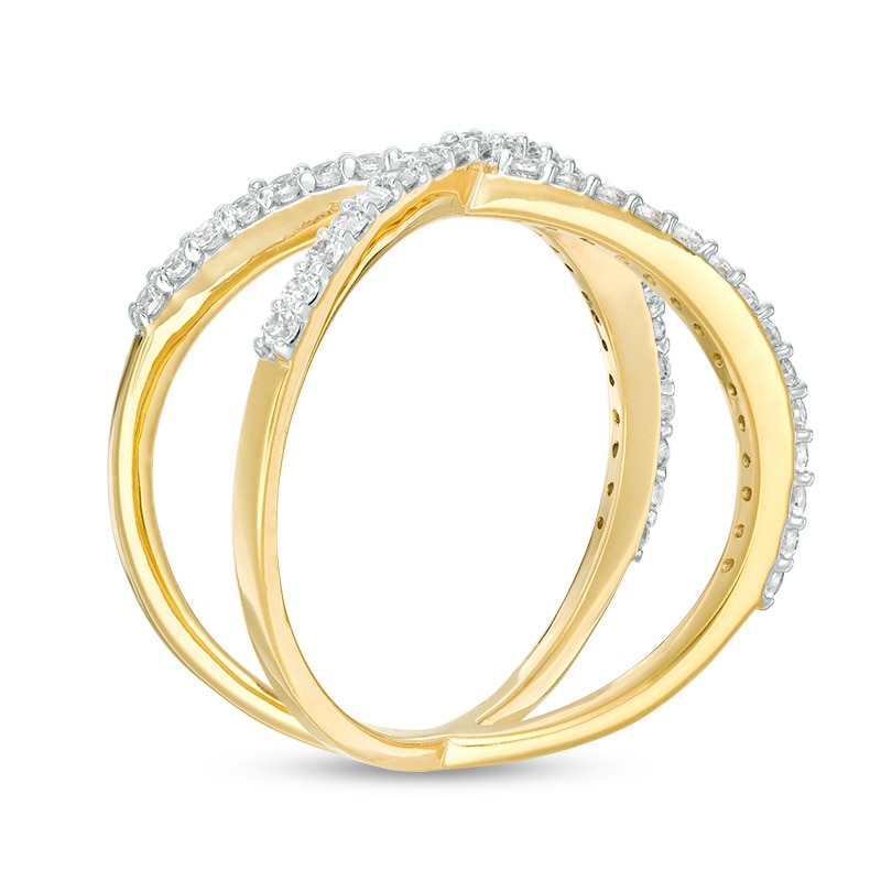 Main Image 3 of Previously Owned - 3/8 CT. T.W. Diamond Orbit Ring in 10K Gold