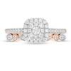 Thumbnail Image 4 of Previously Owned - 1/2 CT. T.W. Multi-Diamond Cushion-Shaped Diamond Art Deco Bridal Set in 10K Rose Gold