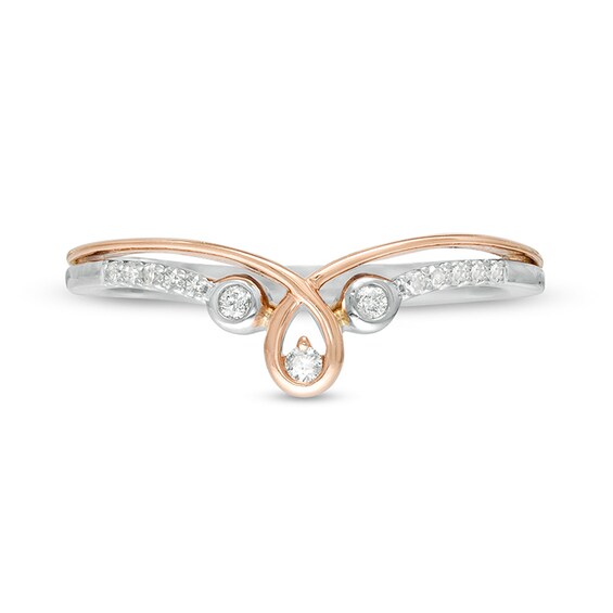 Previously Owned - Cherished Promise Collection™ 1/10 CT. T.w. Diamond Loop Promise Ring in 10K Two-Tone Gold