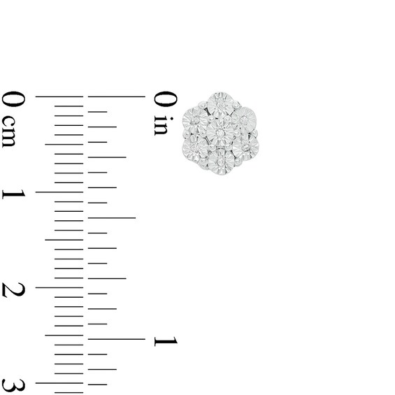 Previously Owned - Diamond Accent Flower Stud Earrings in Sterling Silver
