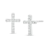 Thumbnail Image 1 of Previously Owned - 1/10 CT. T.W. Diamond Cross Stud Earrings in 10K White Gold