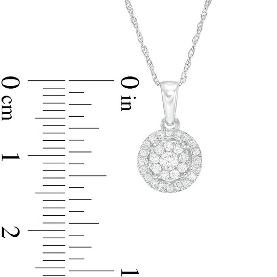 Previously Owned - 1/4 CT. T.w. Diamond Double Frame Pendant in 10K White Gold