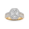 Thumbnail Image 1 of Previously Owned - 1 CT. T.W. Emerald-Cut Diamond Frame Multi-Row Engagement Ring in 14K Gold