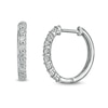 Thumbnail Image 1 of Previously Owned - 1/6 CT. T.W. Diamond Hoop Earrings in Sterling Silver