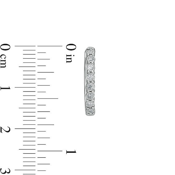 Previously Owned - 1/6 CT. T.w. Diamond Hoop Earrings in Sterling Silver